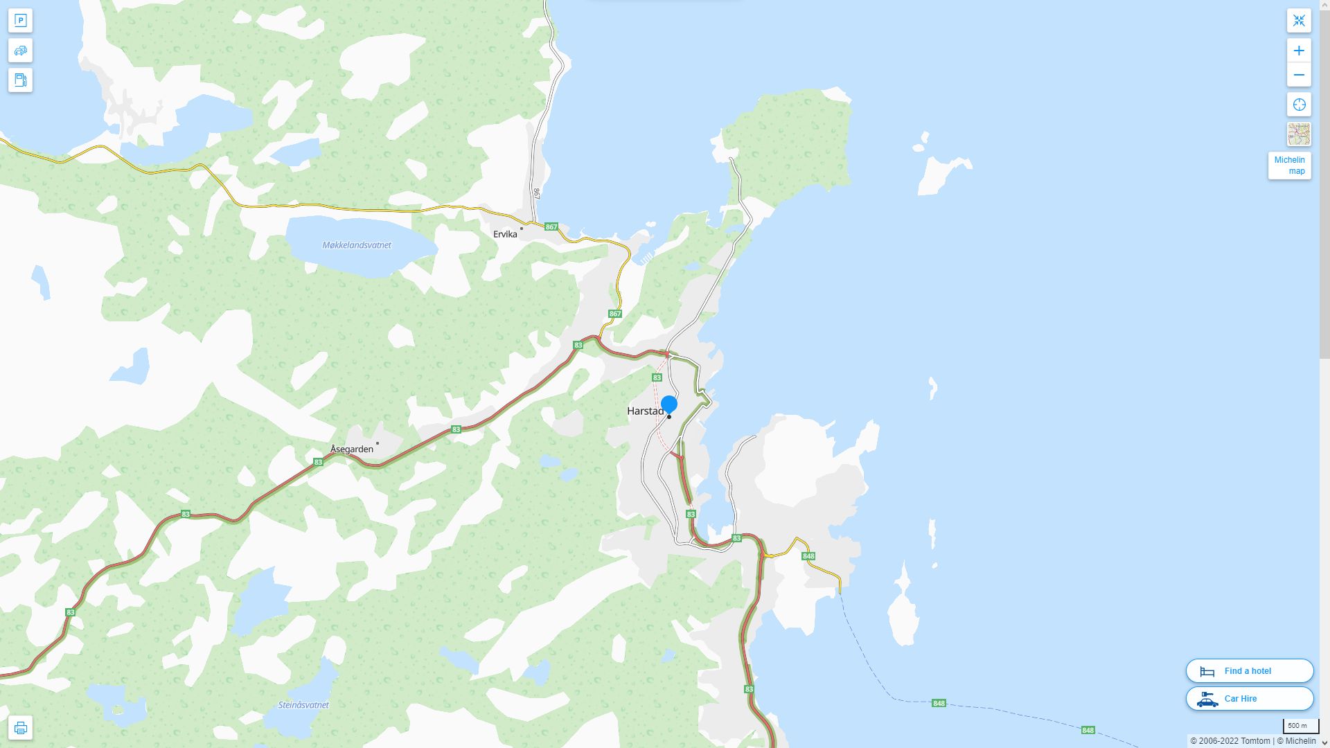 Harstad Norvege Autoroute et carte routiere